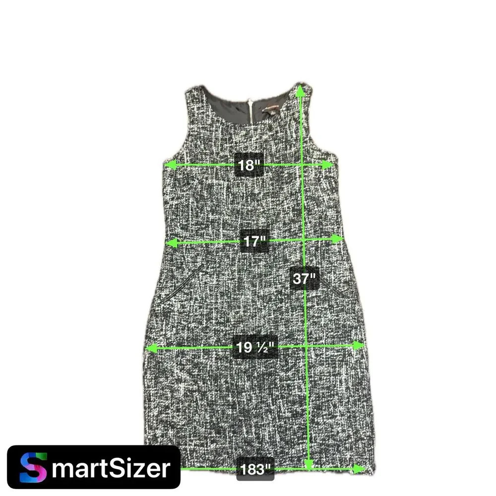 DANA BUCHMAN Sleeveless Black‎ White Tweed Sheath Dress Women’s 8 - Picture 7 of 9